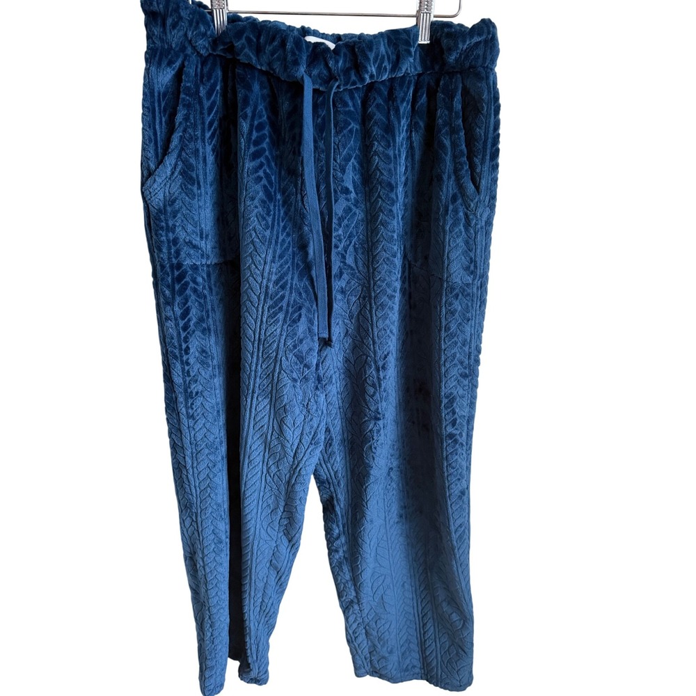 Soft Velour‎ Textured Lounge Pants Plush Cozy Drawstring Waist M Koolaburra UGG